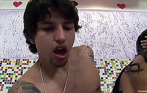 Beautiful kinky trannies aline and raissa in wild threesome orgy