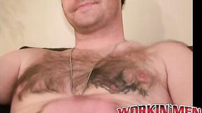 Thug stud smokes before grabbing prick to masturbate solo