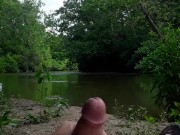 Got horny while laying out by the creek in my speedo