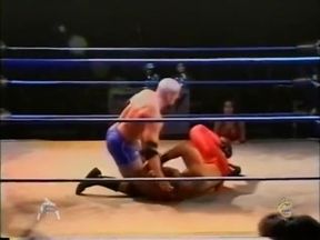 Wrestling muscle jobber Sakoda gets worked hard by rough heel