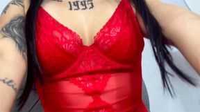 This sexy red lingerie turns anyone on ??