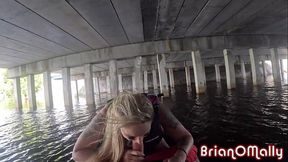 Stephanie Love rides Brian O'Mally's big cock on a jet-ski
