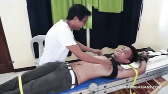 Asian Twink Leonard Bound and Tickled by Ricky