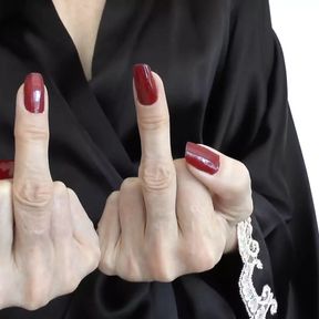 JOI and CEI Clip Red Fingernails Hand Fetish Silk Kimono