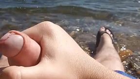 Public Masturbation At The River + Cumshot