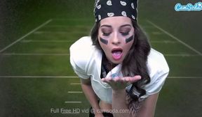 Camsoda Busty football babe rides sybian