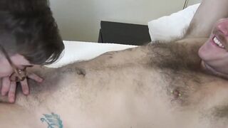 FTM jock sucks dick before oral pleasure with vibrator