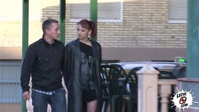 Nasty red haired chick from the street is fucked hard in her mouth and pussy