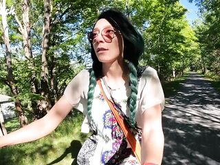 Riding a ramrod exposed on my bike in public