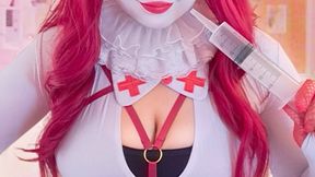Clown Nurse Takes A Milk Sample