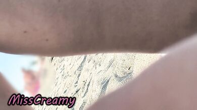 French Teacher’s Legs Spread Wet Pussy on Nudist Beach