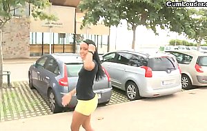 Noemilk's black bubble butt fucked inside a moving car