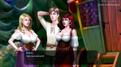 Voluptuous blonde shares steamy encounter with Boris and Julia outdoors