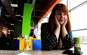 Katrin porto - flashing big tits and hairy pussy in the mall