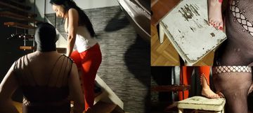 Trampling on Slaves Cock