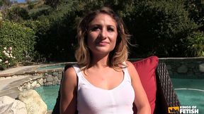 cute teen gets her pussy creampied and screwed by a man at porn audition