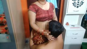 Very Beautiful Indian Bhabhi in Red Saree