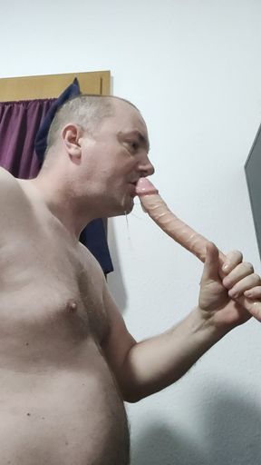 Throat fucking with a double dildo