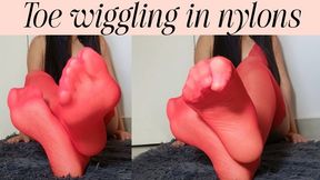 Toe wiggling in nylons