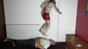 Danielle Jumping Up & Down On Her Slaves Body