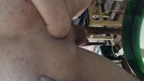 Girlfriend watching boyfriend self anal fisting and love it.