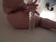 Vixen Chubby MILF Has Self-Care Sunday in the Shower With BIG Clear Dildo!