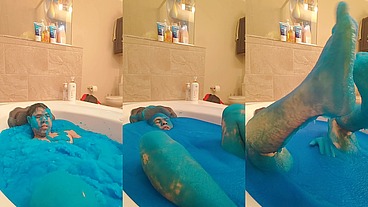 Ultimate Blue Slime Bath 4K HD Ultra TEMU Camera Edition
