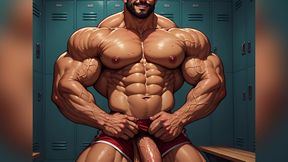 Locker Room Muscle Men Art