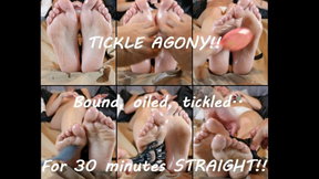 30 Minutes of Bound Oiled Foot Tickling AGONY Close-Up