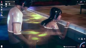 Latina cogida en la alberca