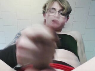 strawberry golden-haired punk femboy tease - playing with themselves & cums on your face