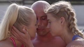 Outdoor Workout With Two Blondes (Violette Pure)