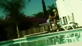 Poolside Lesbians enjoy massive tit play