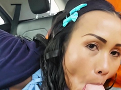 Amateur Thai MILF sucking BWC in the car