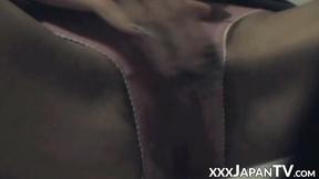”Japanese babe soaks her panties up & orgasms hard”