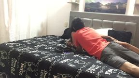 Tattooed Latina Bella Blu takes it doggy-style