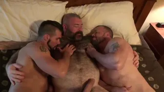 Hairy Bear Aarin Asker Takes First Double Anal from Daddy Will Angell
