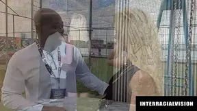 INTERRACIAL VISION - Blondie Clad In Red Lingerie Takes A Hardcore BBC Smashing