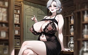 Grey Hair Hentai Style MILF