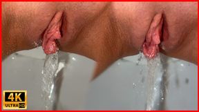 Amateur compilation! Shaved pussy pissing! Panties with padding! Close-up! POV!