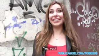 Hot Russian Brunette Enjoys Public Sex with Stranger for Cash