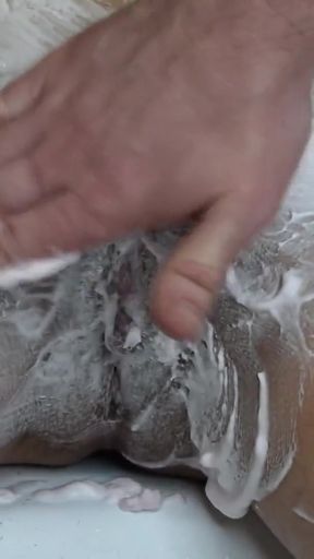 Shaving a Hairy Cunt with Watermelon Shaving Foam!   Clip 3