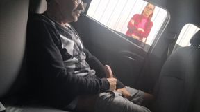 Naughty student takes big cock in public car
