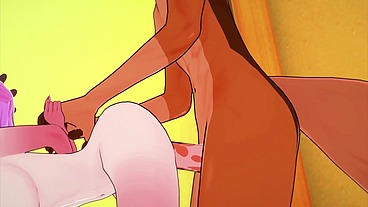 Furry Yiff Hentai - A Kitty is Fucked by a and Wolf - Manga anime Game Japanese asian porn