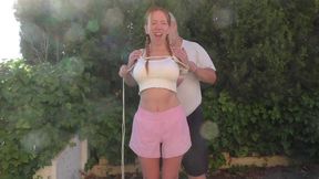 Melodie - First Ever Bondage Walk Training for the british Newcomer - Part 1 wmv HD