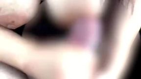 Sensual hand job and tit lapping by busty brunette