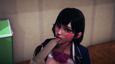 3d animated dva overwatch cock licking dumps cum over face