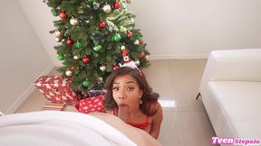 cute petite ebony babe let me use her tight pussy for christmas - malina melendez johnny love