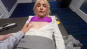 Tony Rubino, Bimbo Blonde And Amber Maddie - Blonde Bimbo With Small Cans Gets Boned In The Office