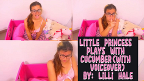 Little princess plays with cucumber(with voiceover)